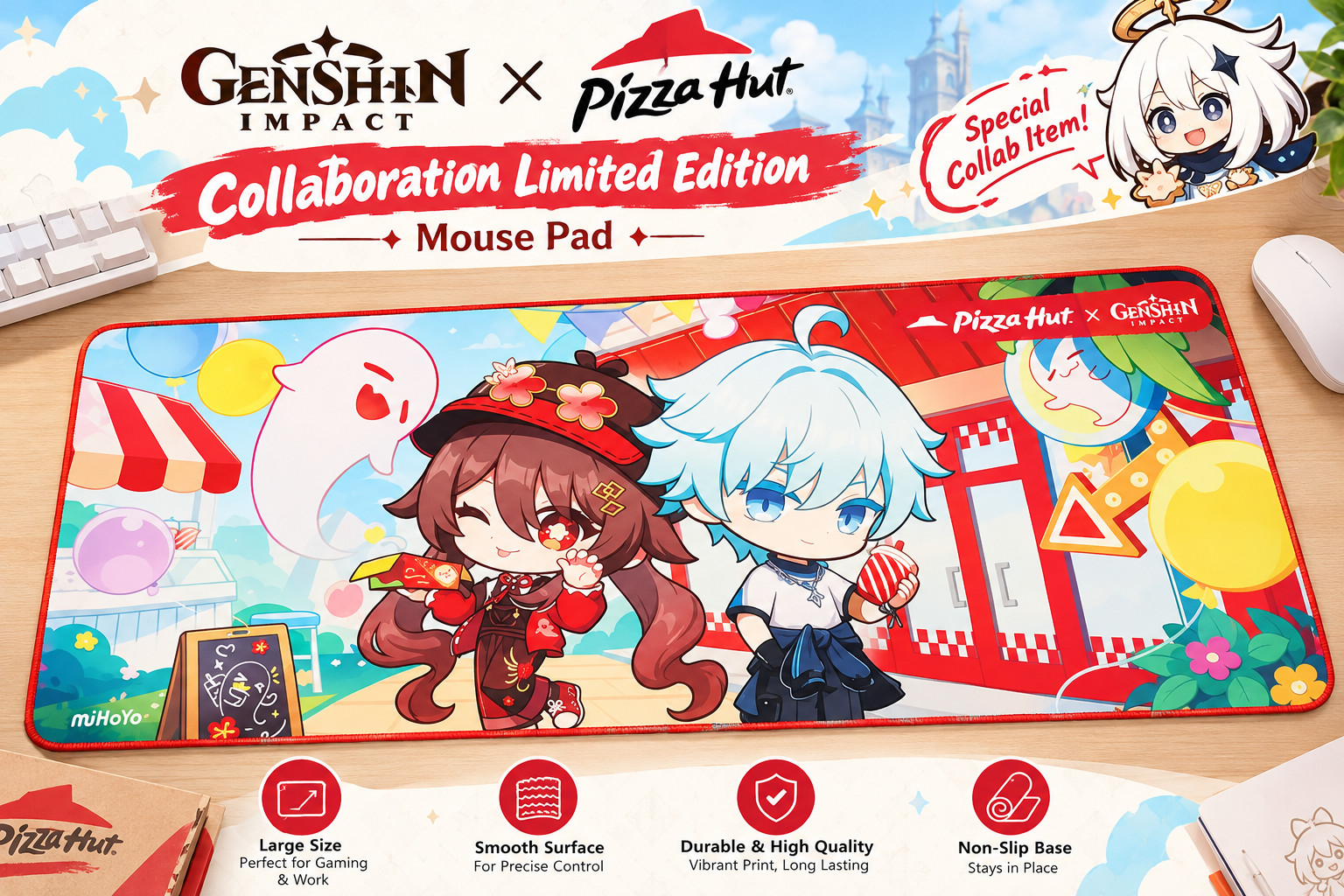 Genshin Impact x Pizza Hut Collaboration Limited Edition Mouse Pad