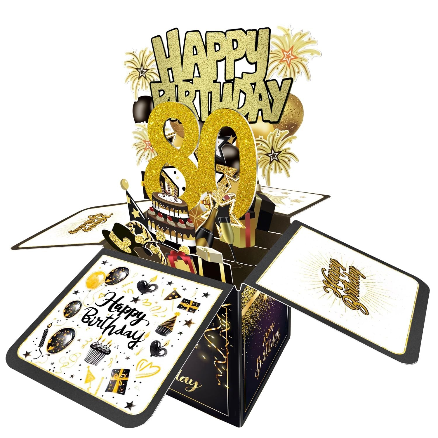 Joycard 80th Birthday Card, 80th Birthday Decorations for Women Men, Happy Bi... Joycard 80th Birthday Card, 80th Birthday Decorations for Women Men, Happy Bi...