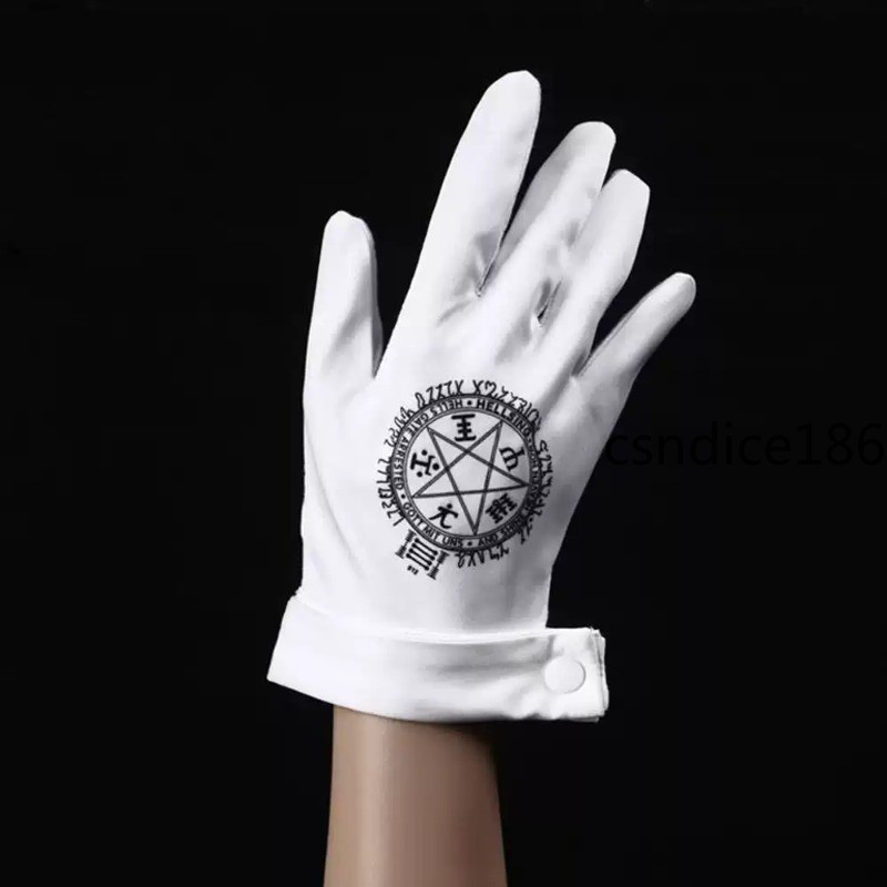 Anime Hellsing Alucard Vampire Cosplay White Lycra Gloves Halloween Accessory