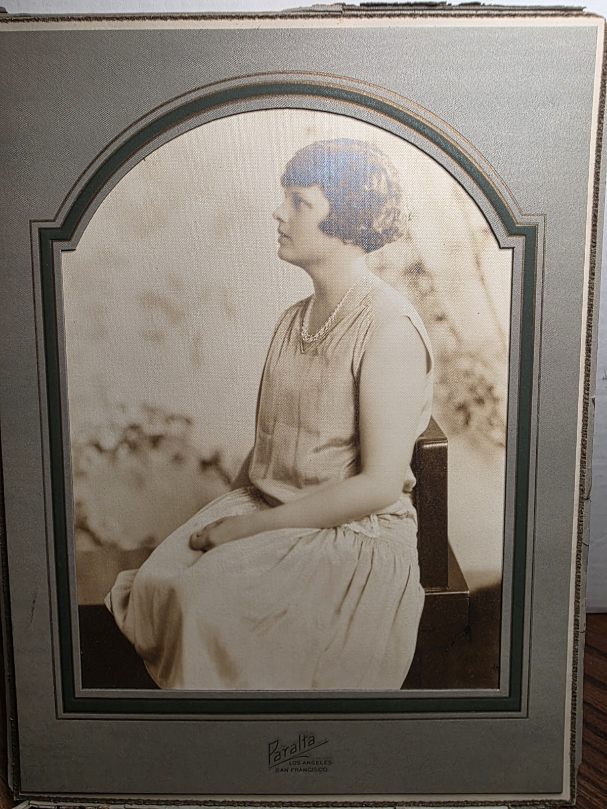 Vintage 1920s Flapper Portrait Photo Paralta Studios Framed 10x13 Antique Art