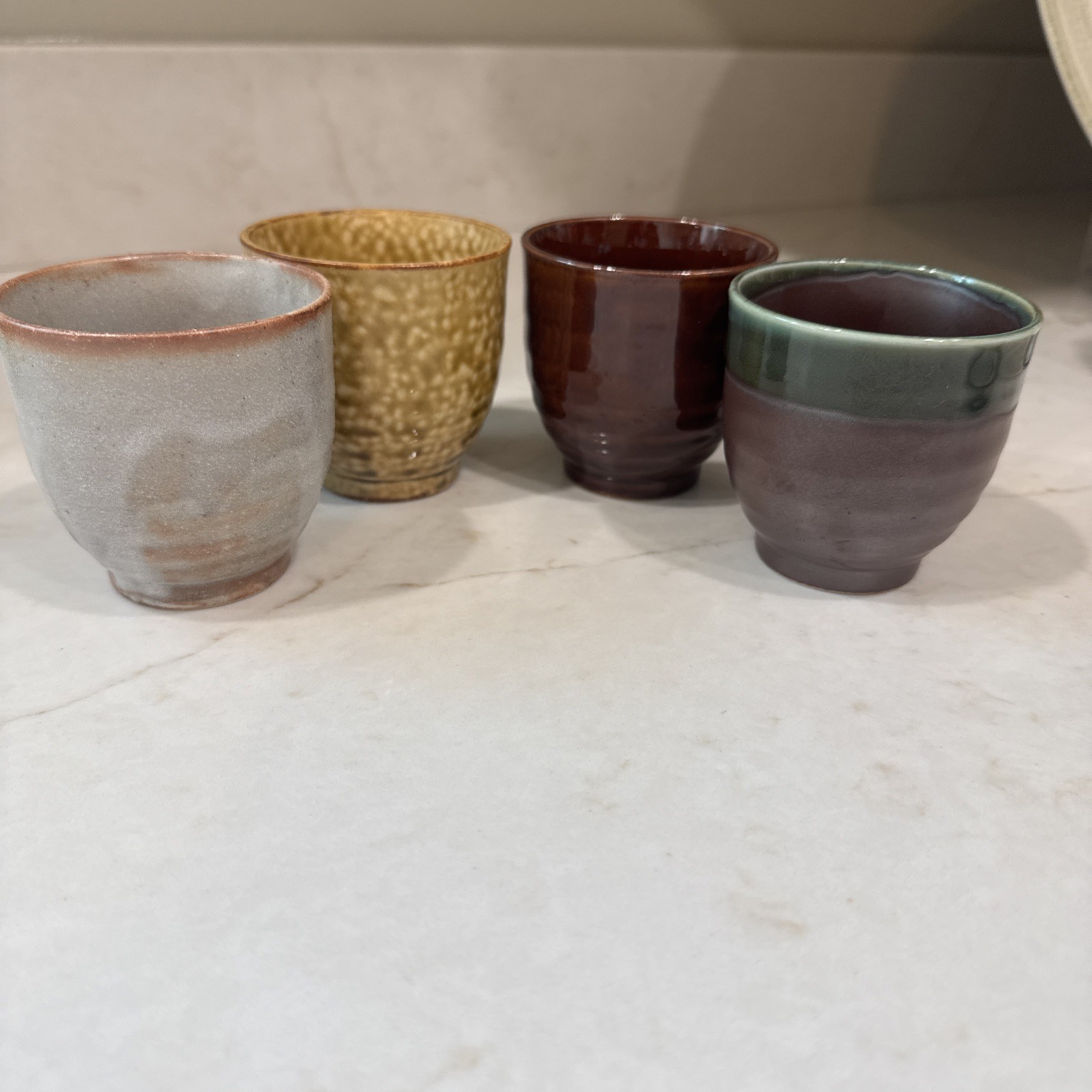 Set of 4 Vintage Japanese Porcelain Teacups Yunomi 3.25\ Set of 4 Vintage Japanese Porcelain Teacups Yunomi 3.25\
