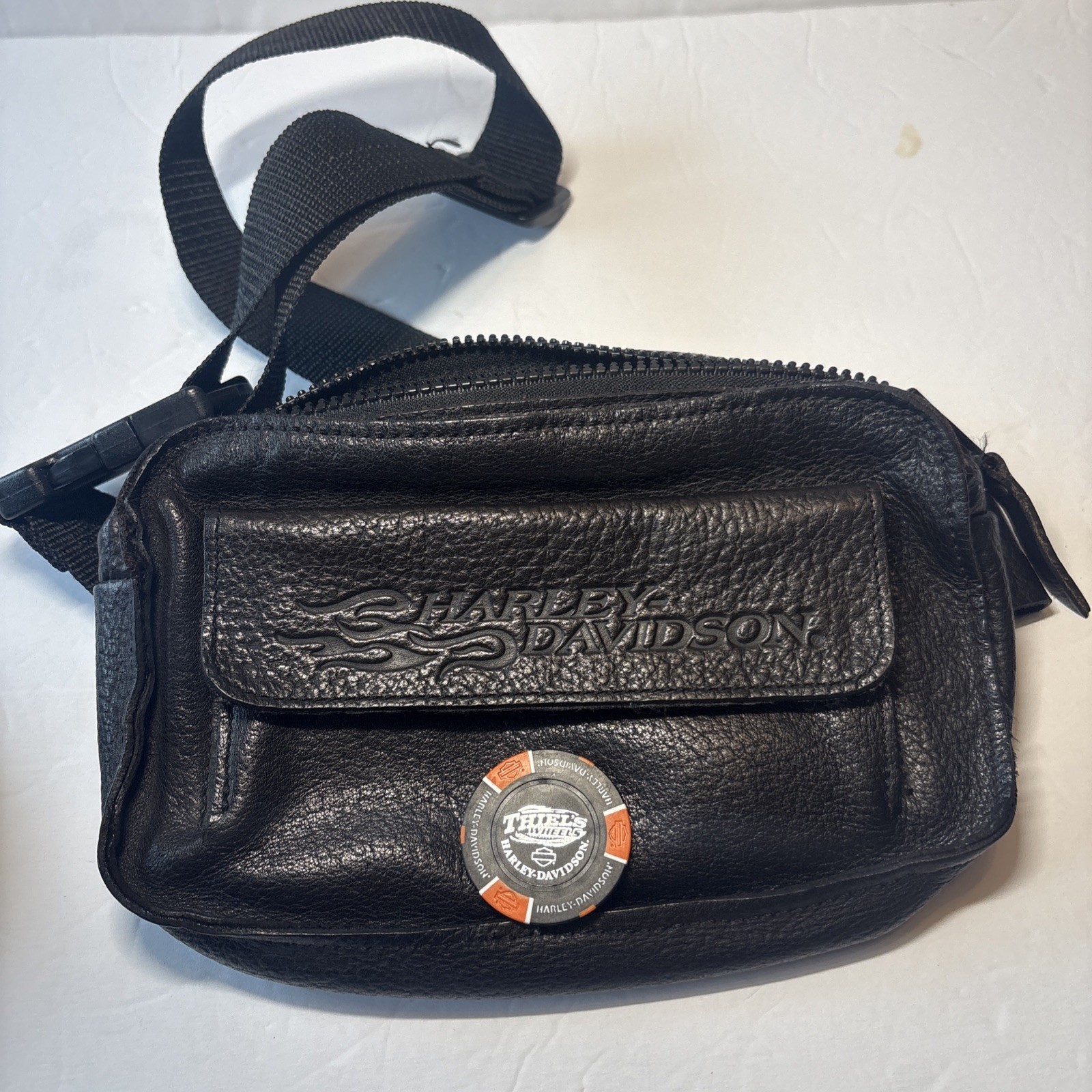 VTG 1996 Harley Davidson Leather Fanny Pack/belt Bag Made In USA. 99248-96V. VTG 1996 Harley Davidson Leather Fanny Pack/belt Bag Made In USA. 99248-96V.