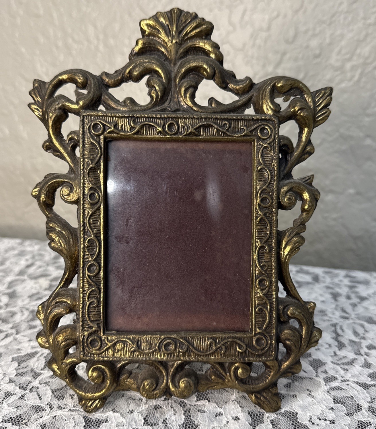 ANTIQUE VTG ORNATE CAST BRONZE FRENCH ROCOCO STYLE PICTURE PHOTO FRAME ANTIQUE VTG ORNATE CAST BRONZE FRENCH ROCOCO STYLE PICTURE PHOTO FRAME