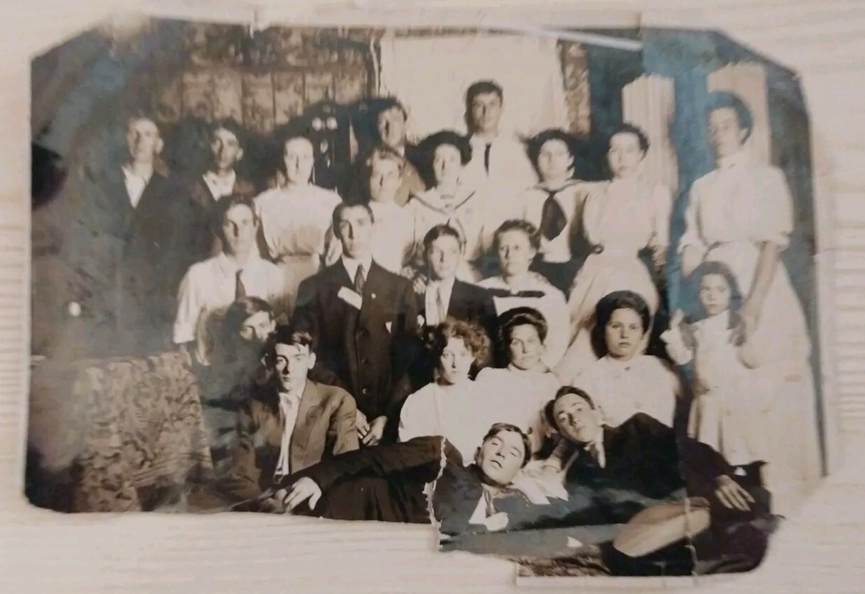 Antique 1910s Group Portrait Photo Vintage Men Women Edwardian Fashion Original Antique 1910s Group Portrait Photo Vintage Men Women Edwardian Fashion Original