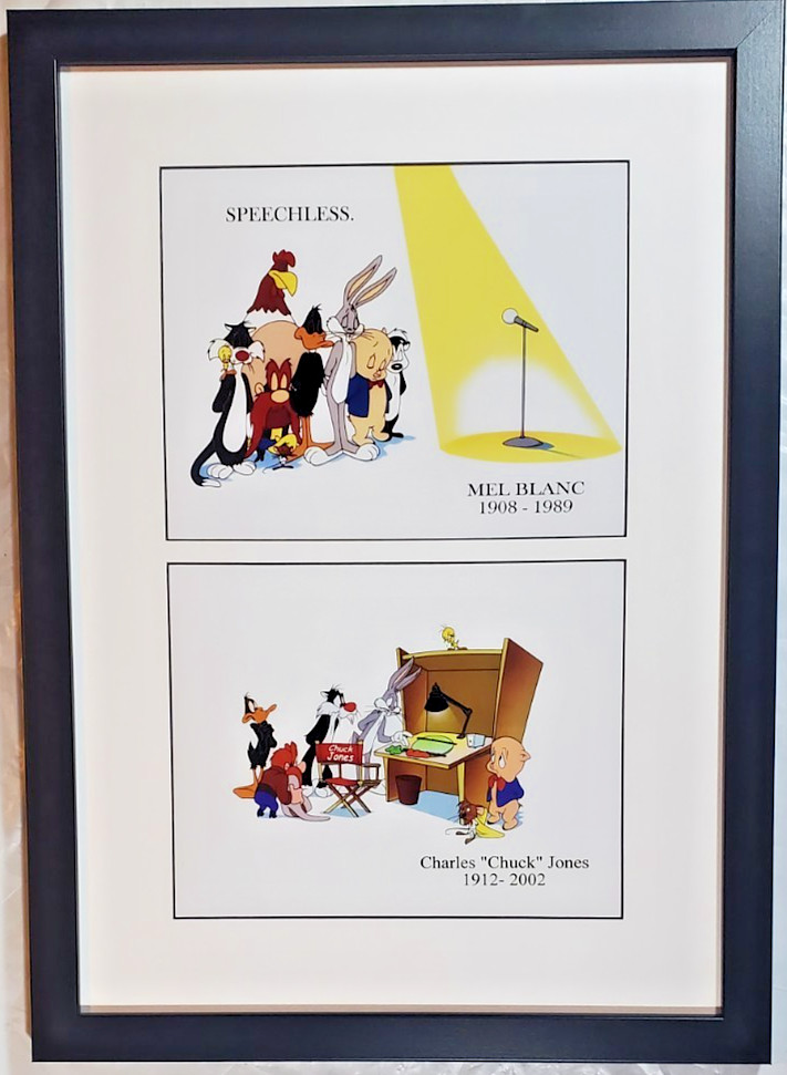 💙 2 Speechless Mel Blanc tribute Warner Bros 8 x 10 inch NEW Frame Chuck Jones
