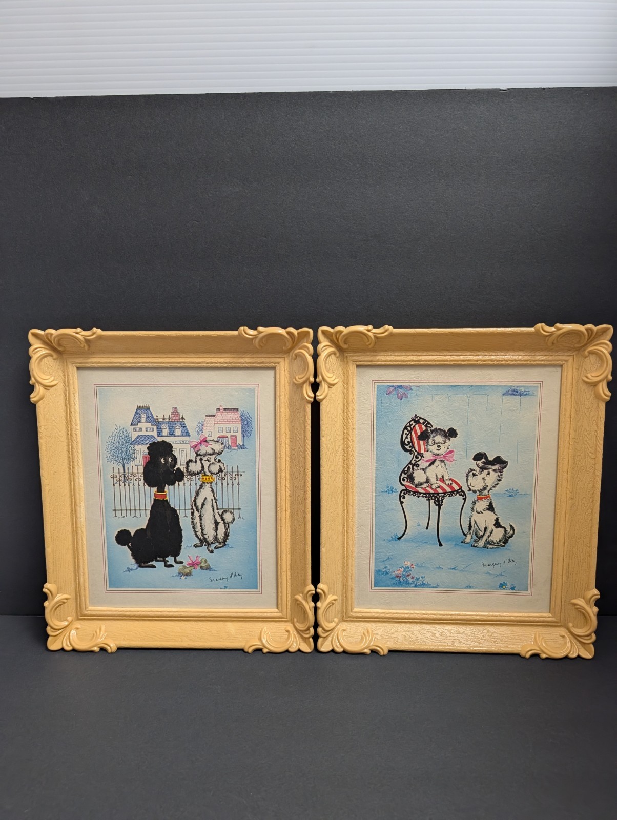 VTG 60\'s French Poodles Margery D’Arcy Wall Art Set MCM Kitsch VTG 60\'s French Poodles Margery D’Arcy Wall Art Set MCM Kitsch