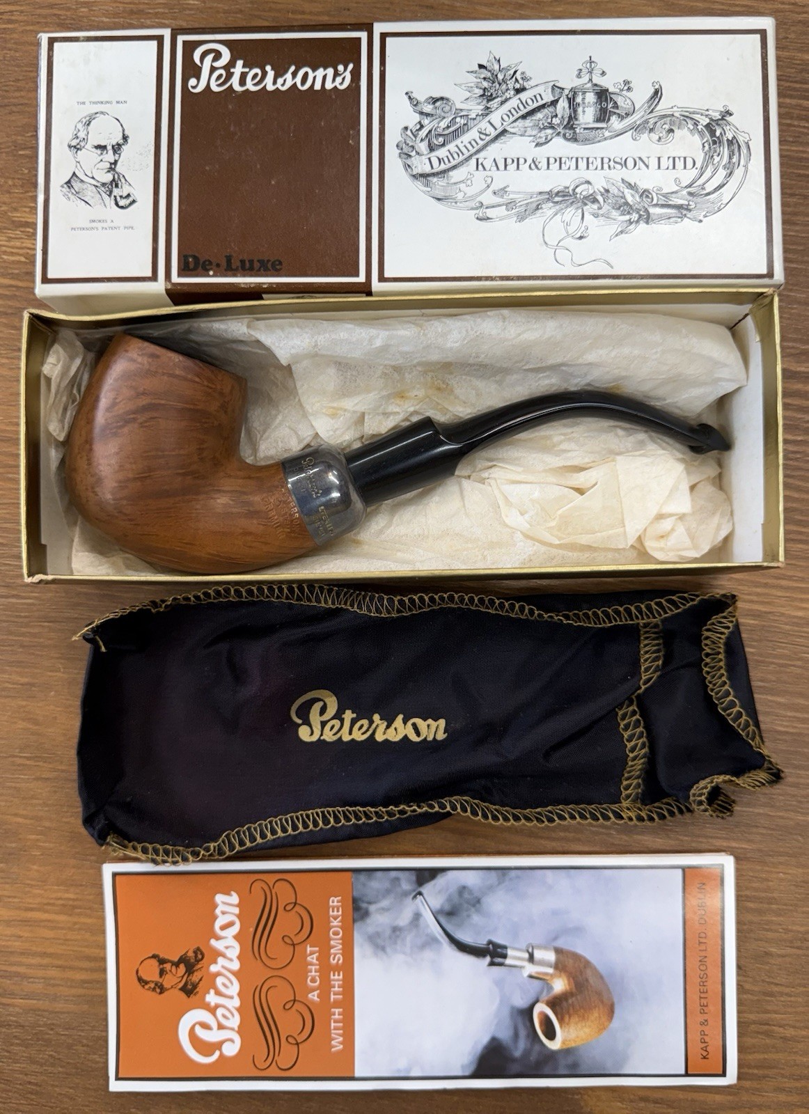 VTG Peterson’s Estate Pipe 307 Premiere System Sterling Band Sherlock W/ Box