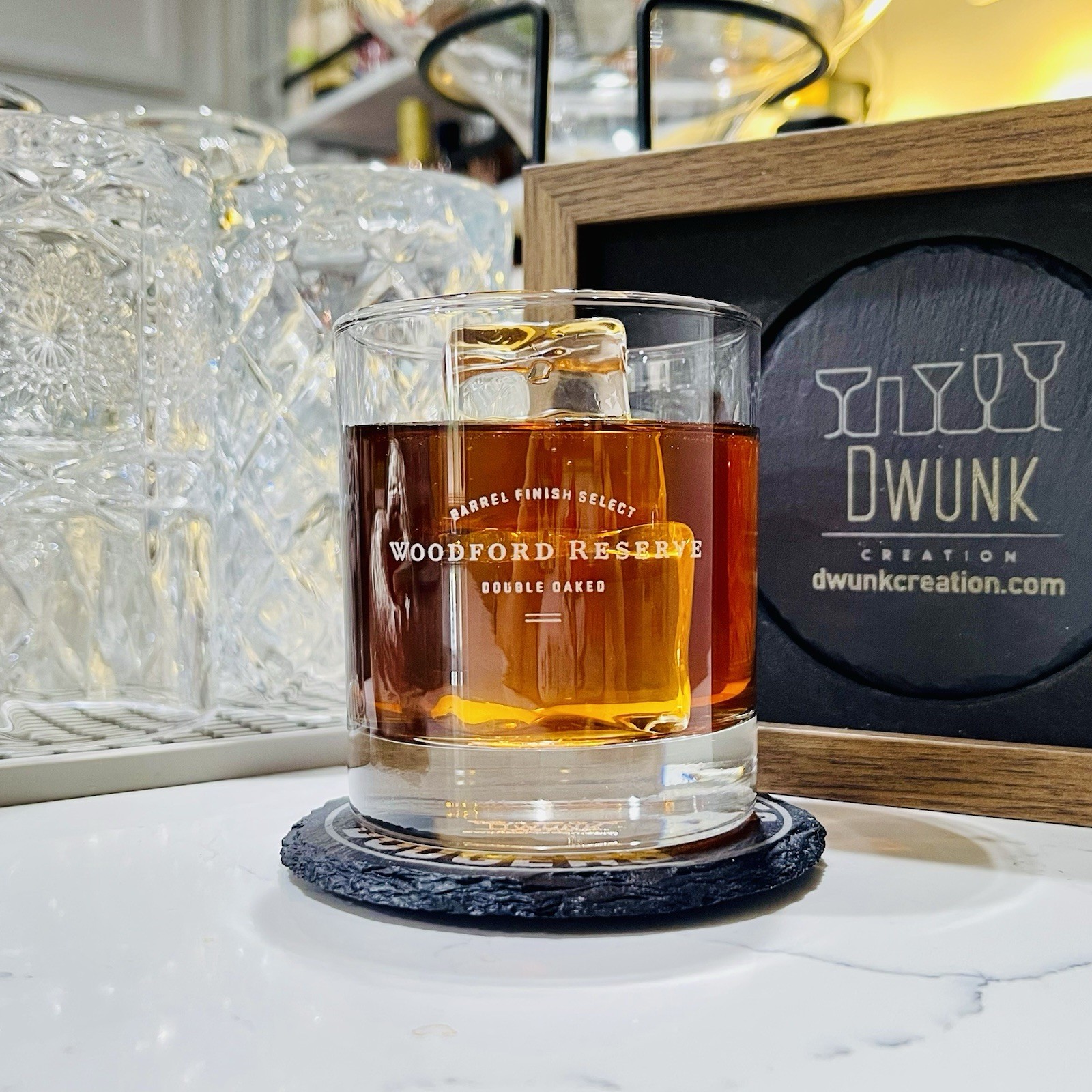 Custom Engraved Woodford Reserve Double Oaked Whiskey Glass – 11 oz Rocks Custom Engraved Woodford Reserve Double Oaked Whiskey Glass – 11 oz Rocks