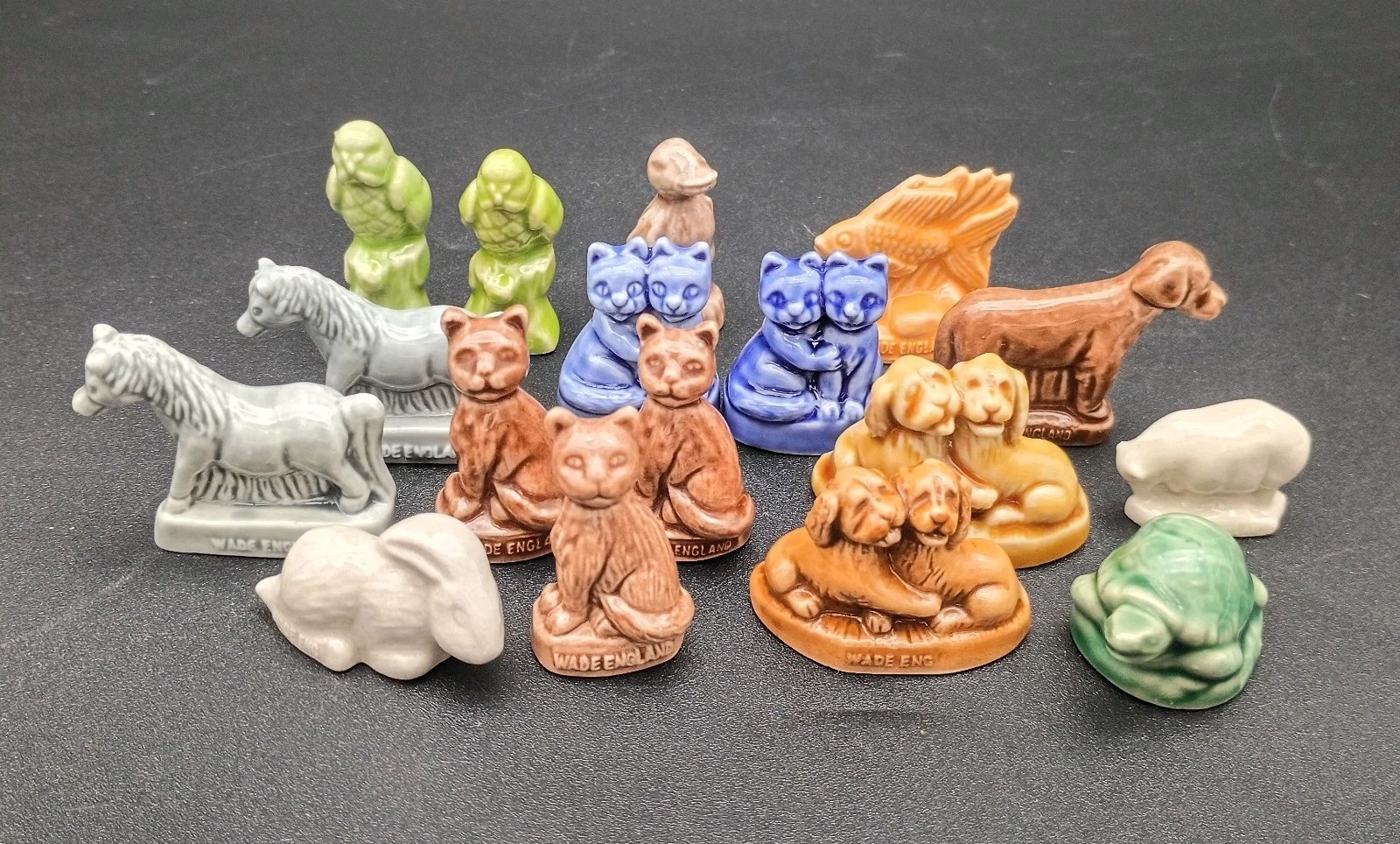 Vintage Wade Whimsies Red Rose Tea Figurines Lot of 17 Pet Shop Series 2006-2008