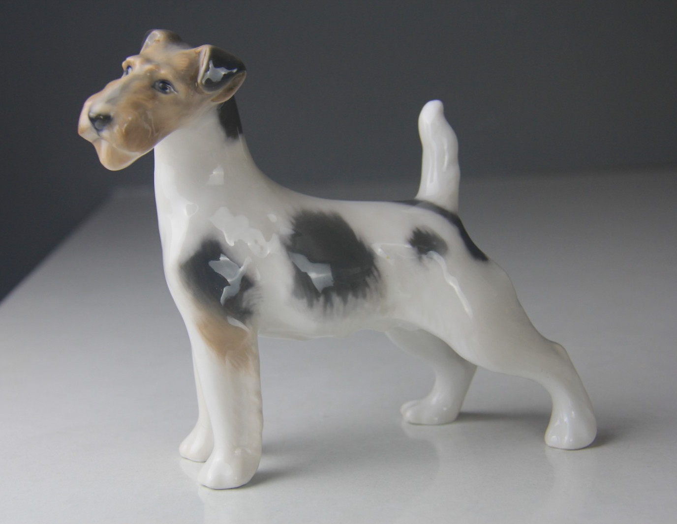 Vintage Large Royal Copenhagen England Wire Fox Terrier Figurine No 2967