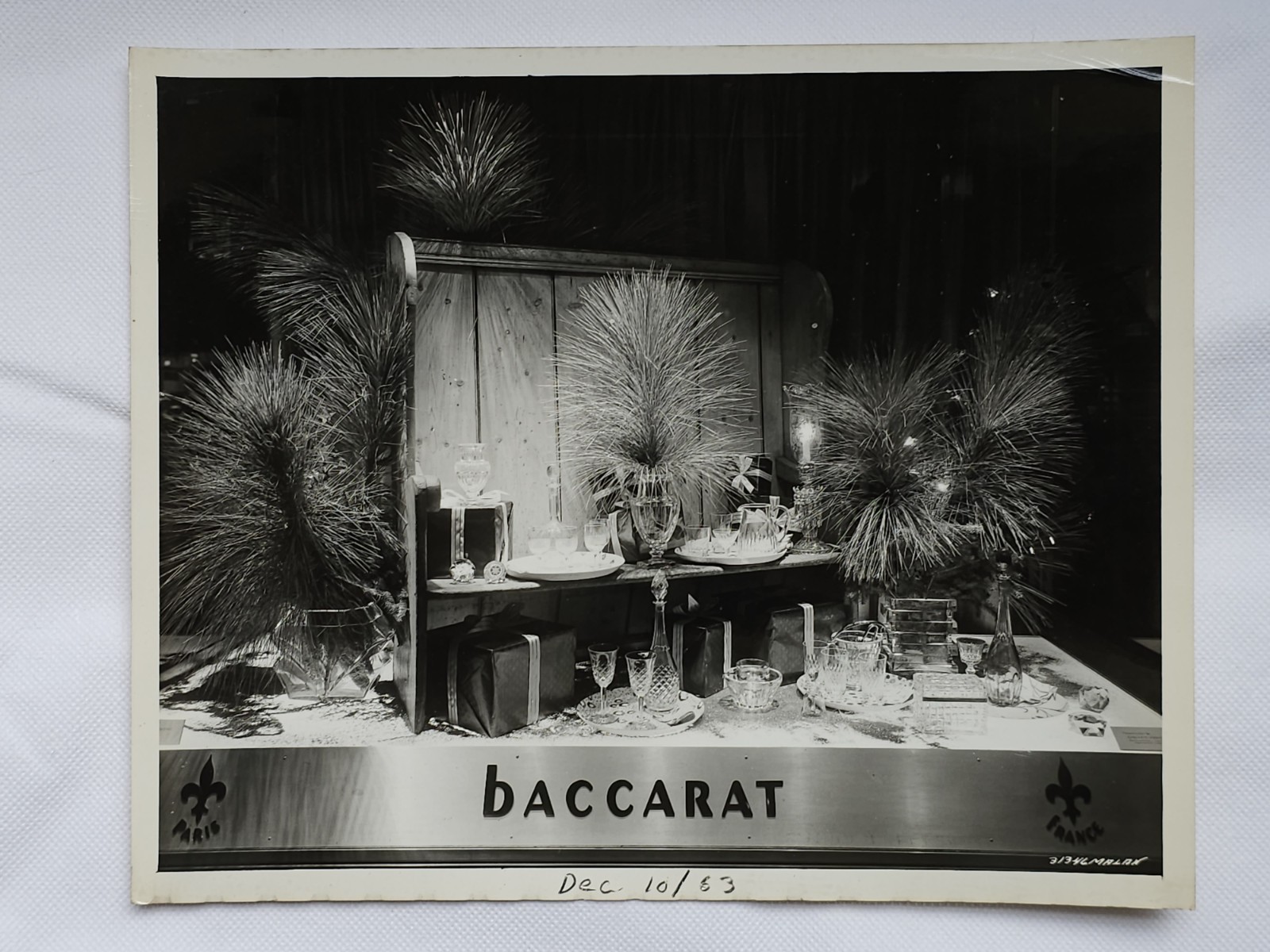 1963 Baccarat Crystal Advertising Photo Mid Century Modern Store Display RARE #2