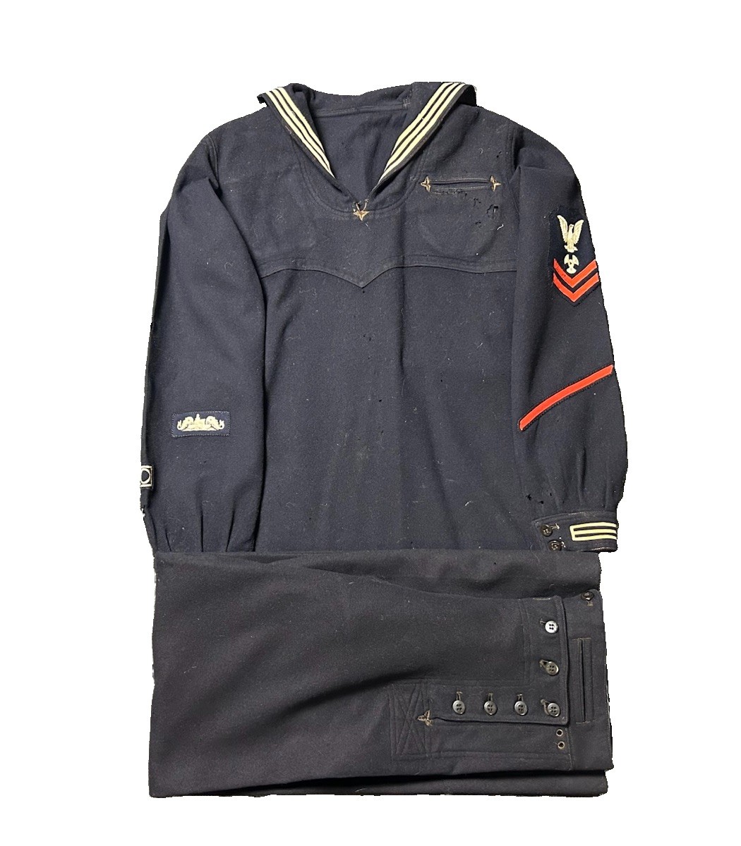World War Two WW2 Named US Navy Submarine Sailor Dress Blues Jumper Uniform WWII