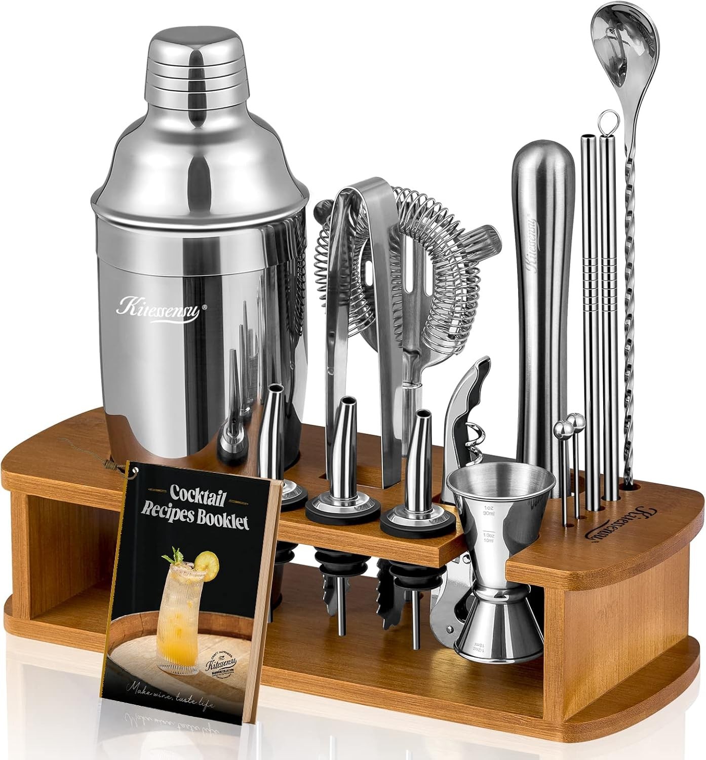 Cocktail Shaker Set Bartender Kit with Stand | Bar Set Drink Mixer Set with All Cocktail Shaker Set Bartender Kit with Stand | Bar Set Drink Mixer Set with All