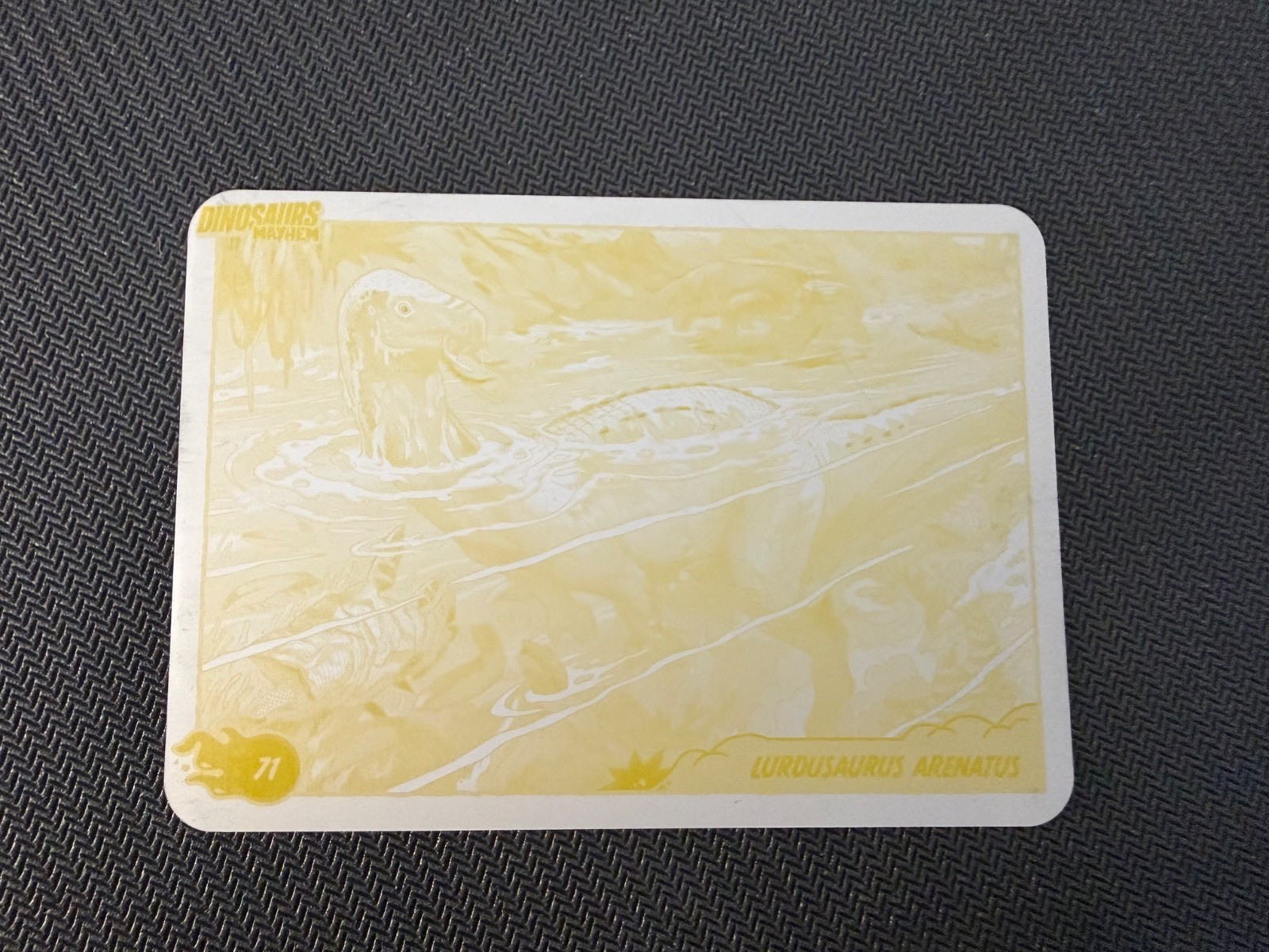 Printing Plate Yellow 1/1 - 71 Lurousaurus Arenatus - Dinosaurs Tomodachi Press