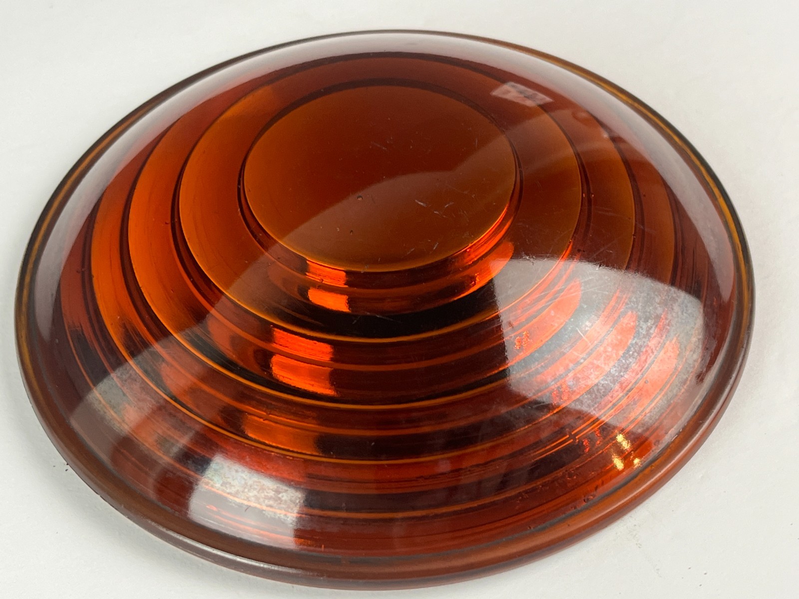 Vintage Kopp Railroad Lamp Amber Glass Lens 5 3/8 L 3 1/2 F