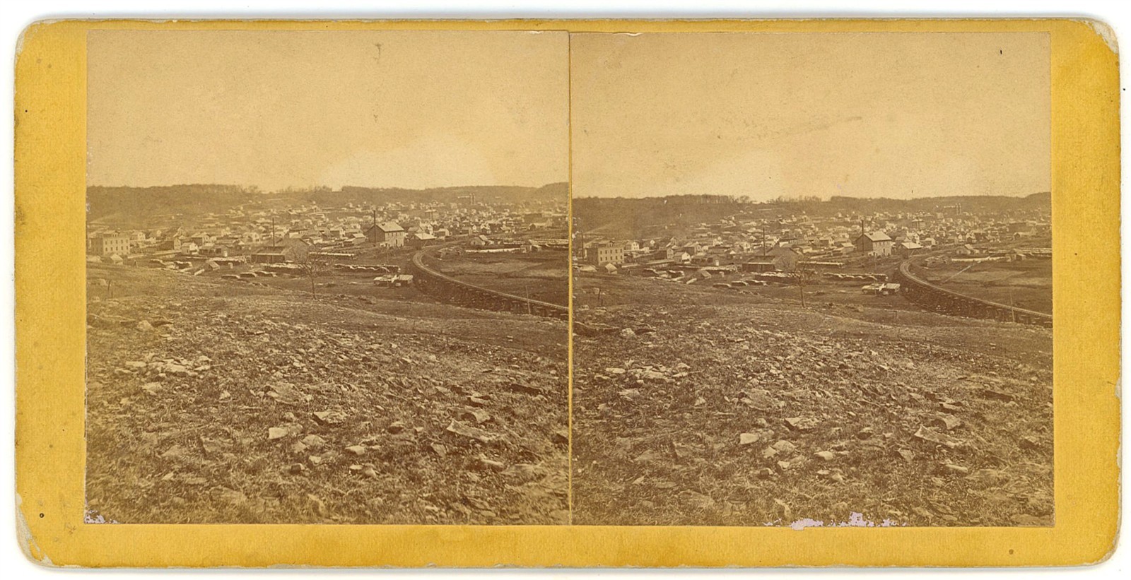 MINNESOTA STEREOVIEW - Mankato Panorama - EF Everitt 1870s