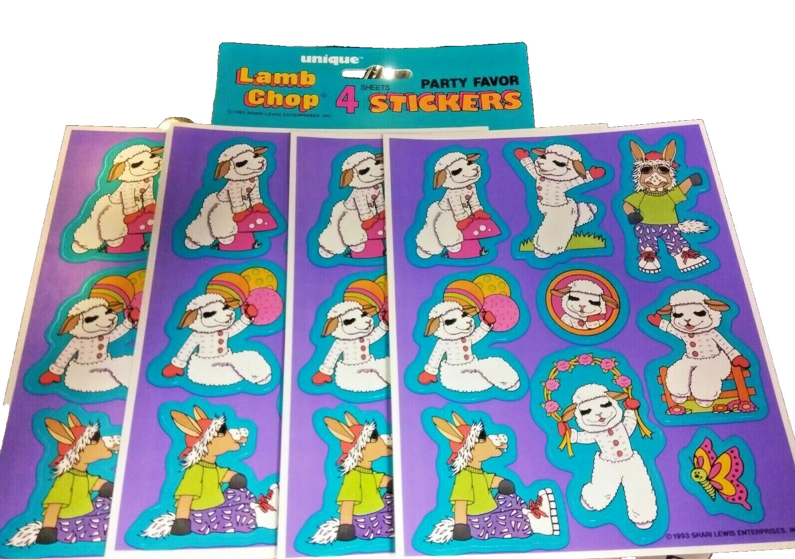 Unique Vintage Shari Lewis Lamb Chop - 4 Sheets 0f 9 Party Favor Stickers (36) Unique Vintage Shari Lewis Lamb Chop - 4 Sheets 0f 9 Party Favor Stickers (36)