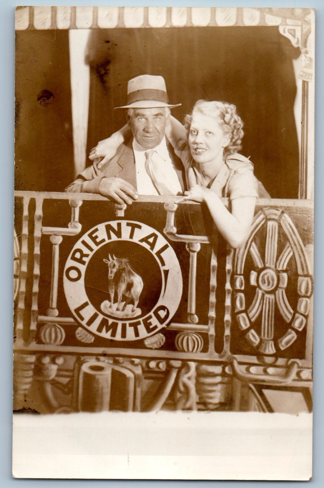 c1940\'s Woman And Old Man Oriental Limited RPPC Photo Unposted Vintage Postcard