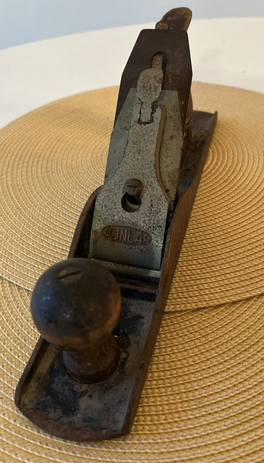 VTG Dunlap Bench Plane Cast-Iron Body Wood Front Knob & Rear Tote Handle 14.25”L