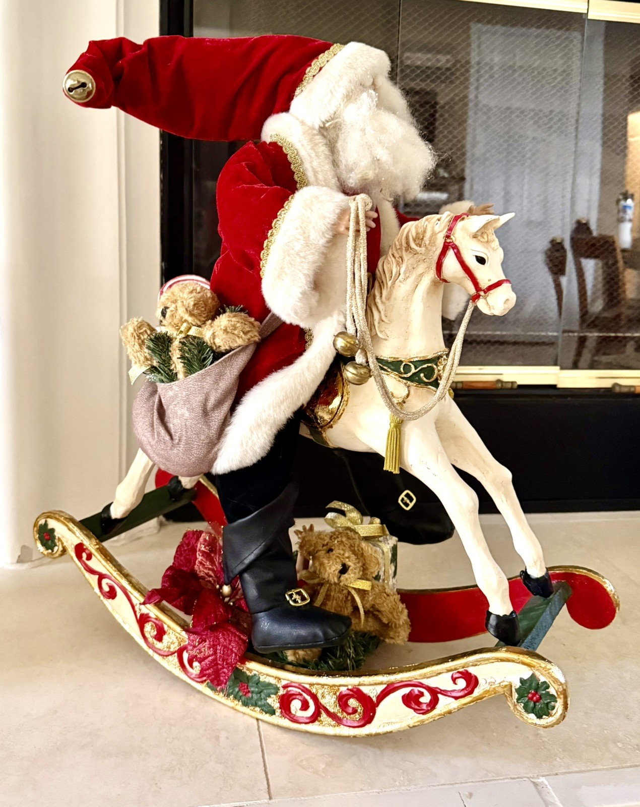 Mark Robert’s ‘Santa On Rocking Horse’,  24 inches,  Rare 395/1000, EUC w/box
