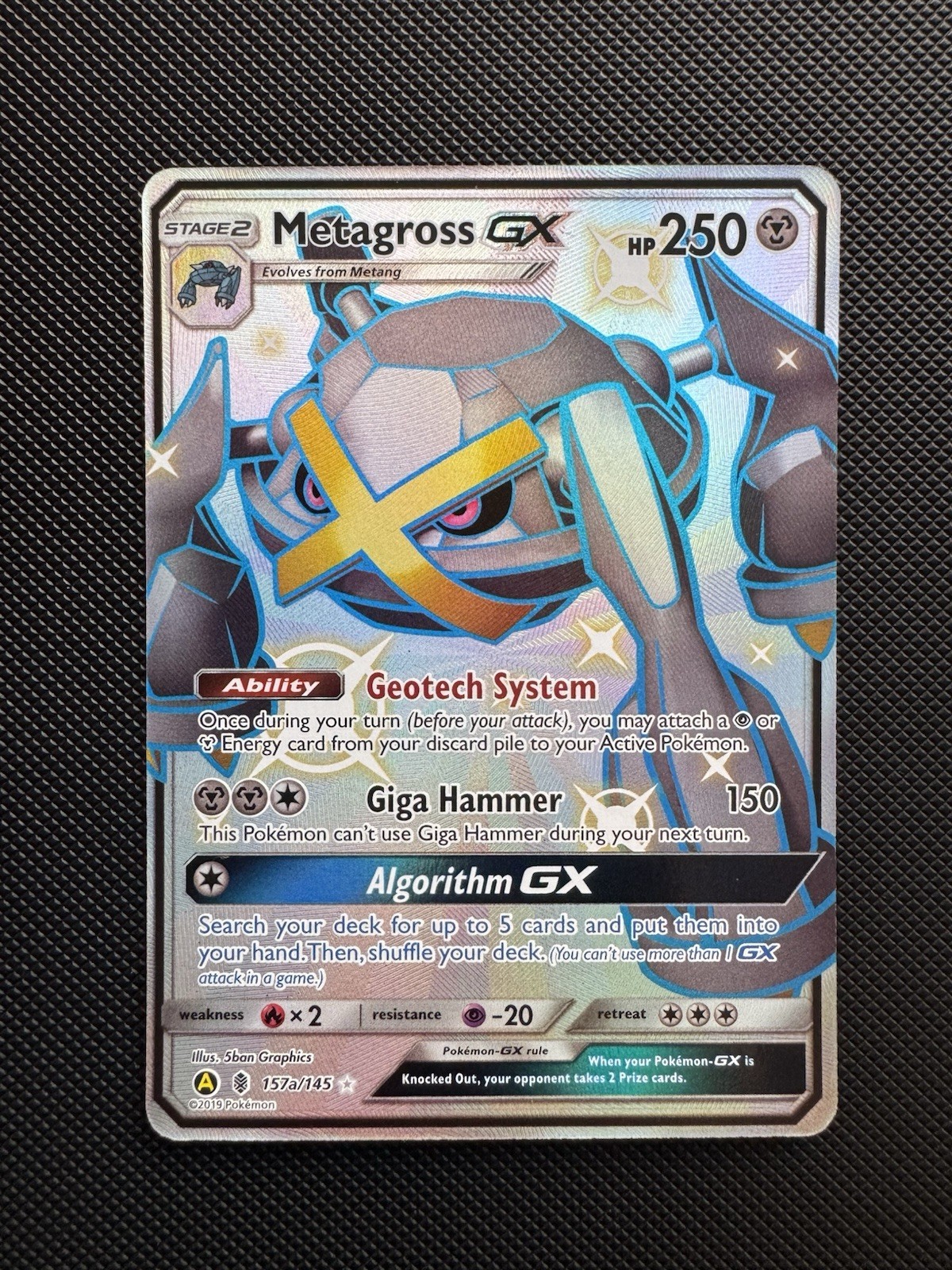 Pokemon TCG Shining Metagross GX Hidden Fates Promo Full Alternate Art 157a/145