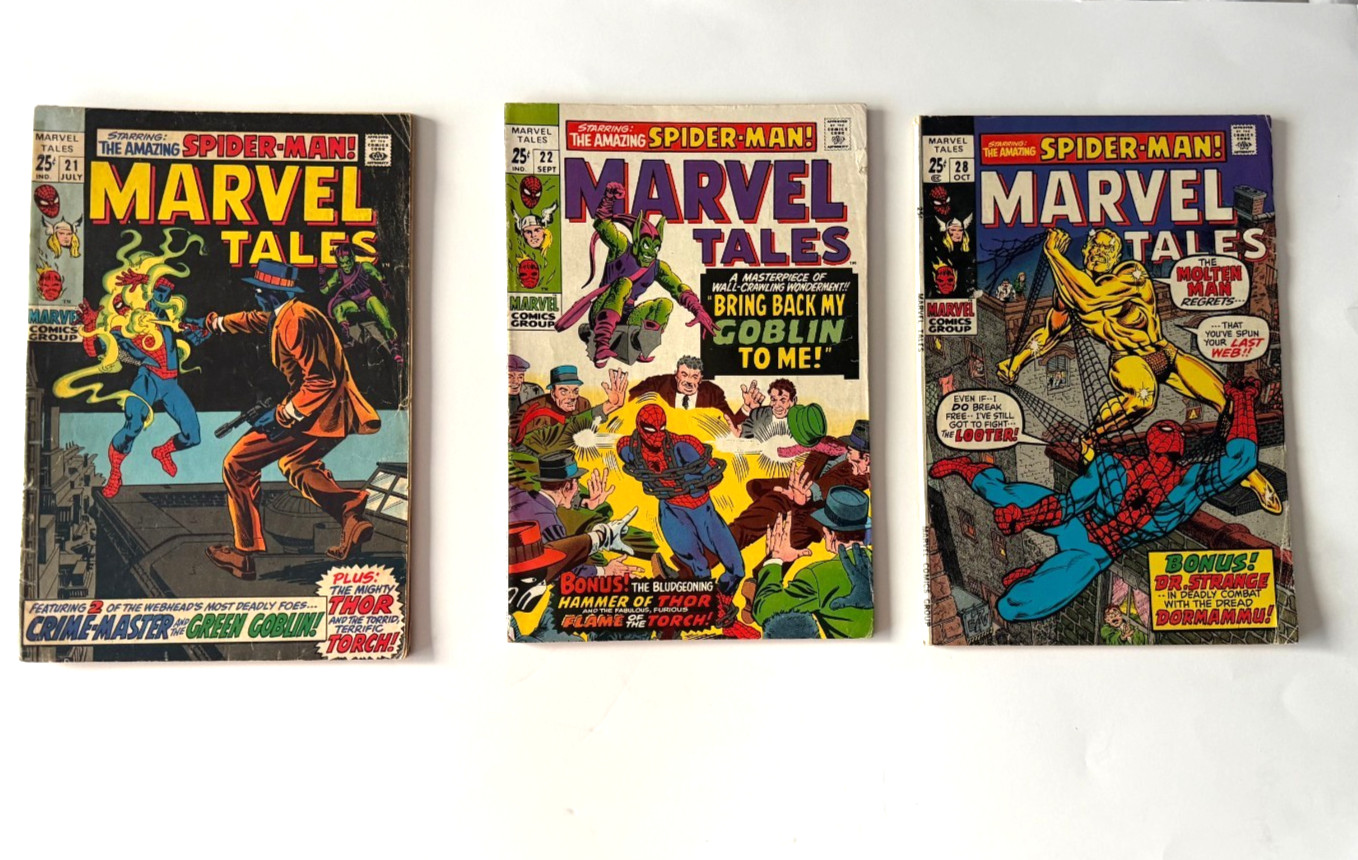 Marvel Tales #21, 22, 28 - 1969/70, Fine+ Marvel Tales #21, 22, 28 - 1969/70, Fine+