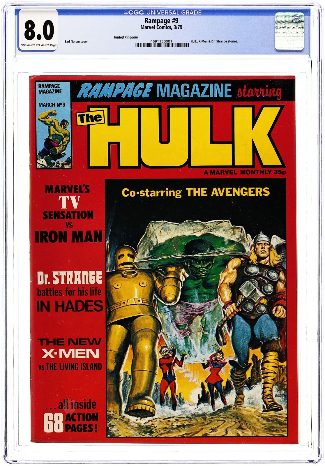 Rampage Monthly Magazine #9 Rampaging Hulk - 1979 - CGC 8.0 - Earl Norem