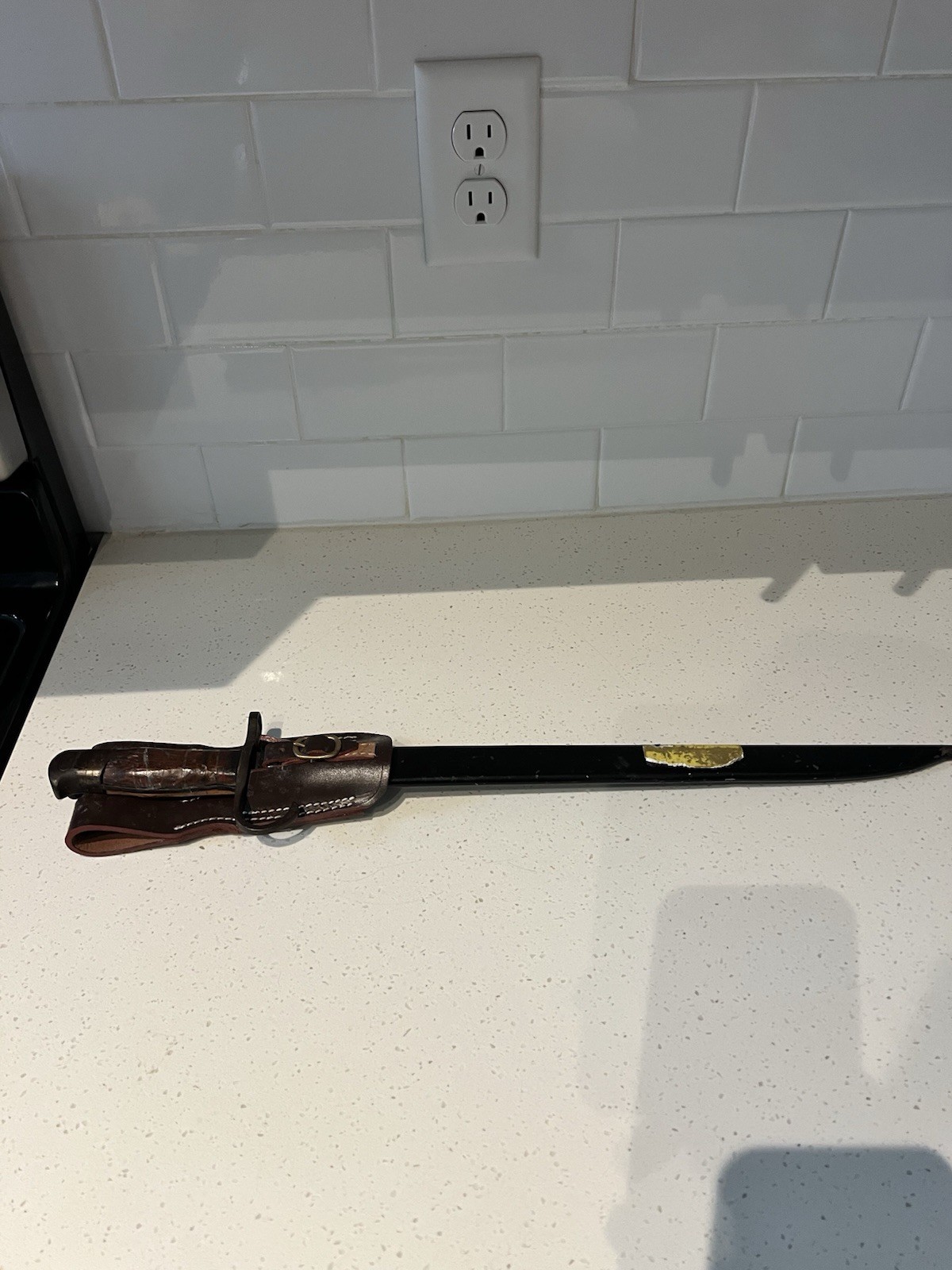 WWII JAPANESE BAYONET & SCABBARD With Repro Frog and Replacement Wood Handle