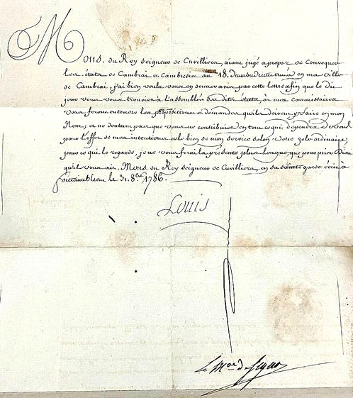RARE ORIGINAL 1786 LETTER SIGNED LOUIS VI LAST EMPEROR OF FRANCE (Beheaded 1793) RARE ORIGINAL 1786 LETTER SIGNED LOUIS VI LAST EMPEROR OF FRANCE (Beheaded 1793)