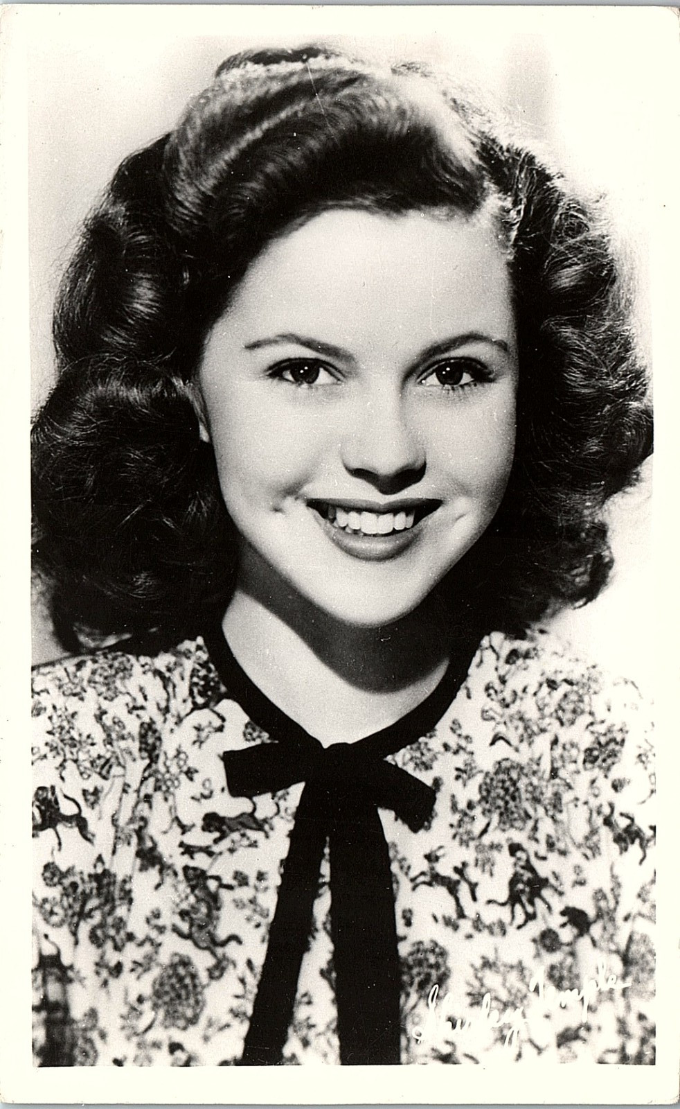 Vintage Postcard Shirley Temple Portrait Real Photo RPPC Child Photo 16 to 19
