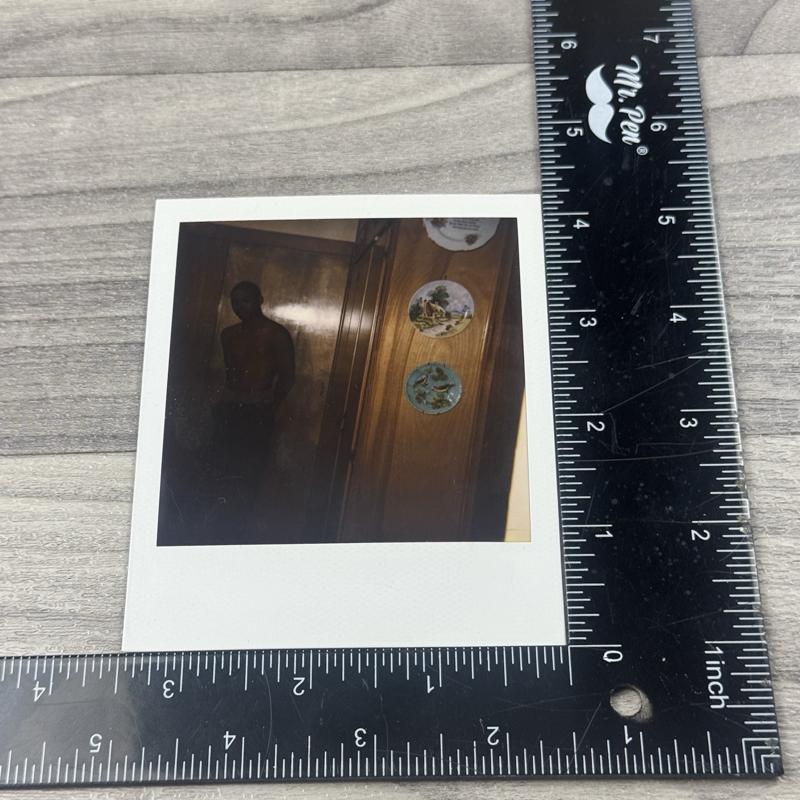 POLAROID Snapshot Photo Vintage Shirtless Beefcake Silhouette Man Gay Int