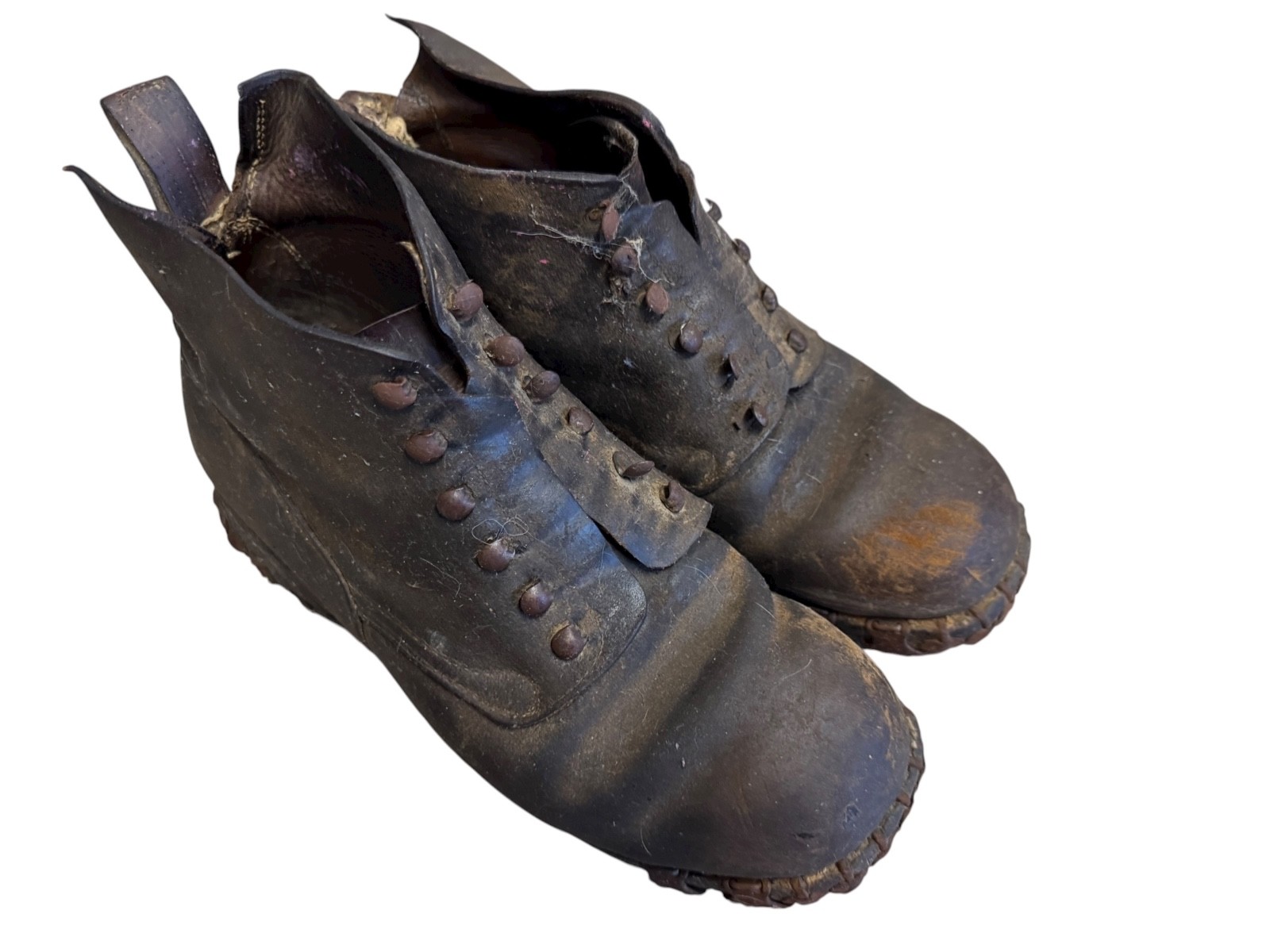 WWII Swiss Army Mountain Hobnail Boots - Size US 11 / 29