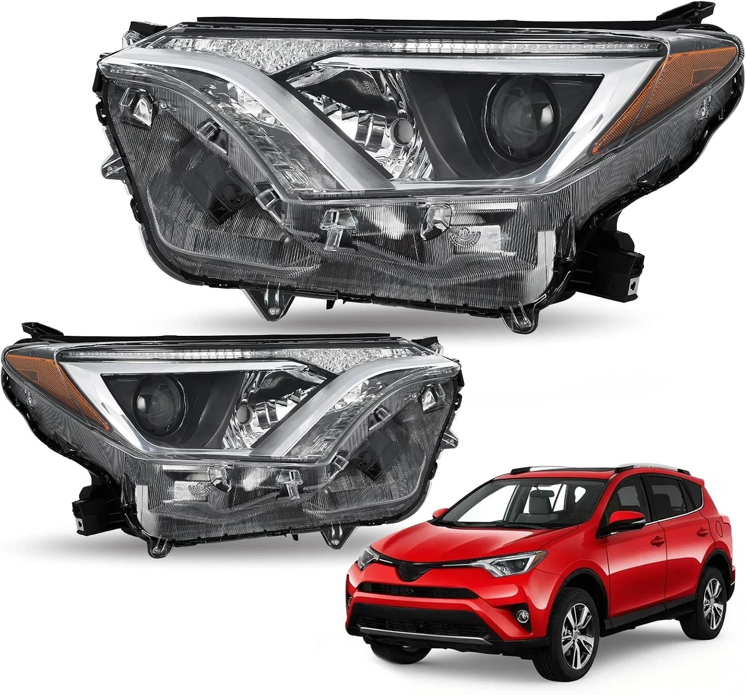Halogen Headlight Assembly Fit for 2016-2018 Toyota RAV4 Halogen Headlight Assembly Fit for 2016-2018 Toyota RAV4