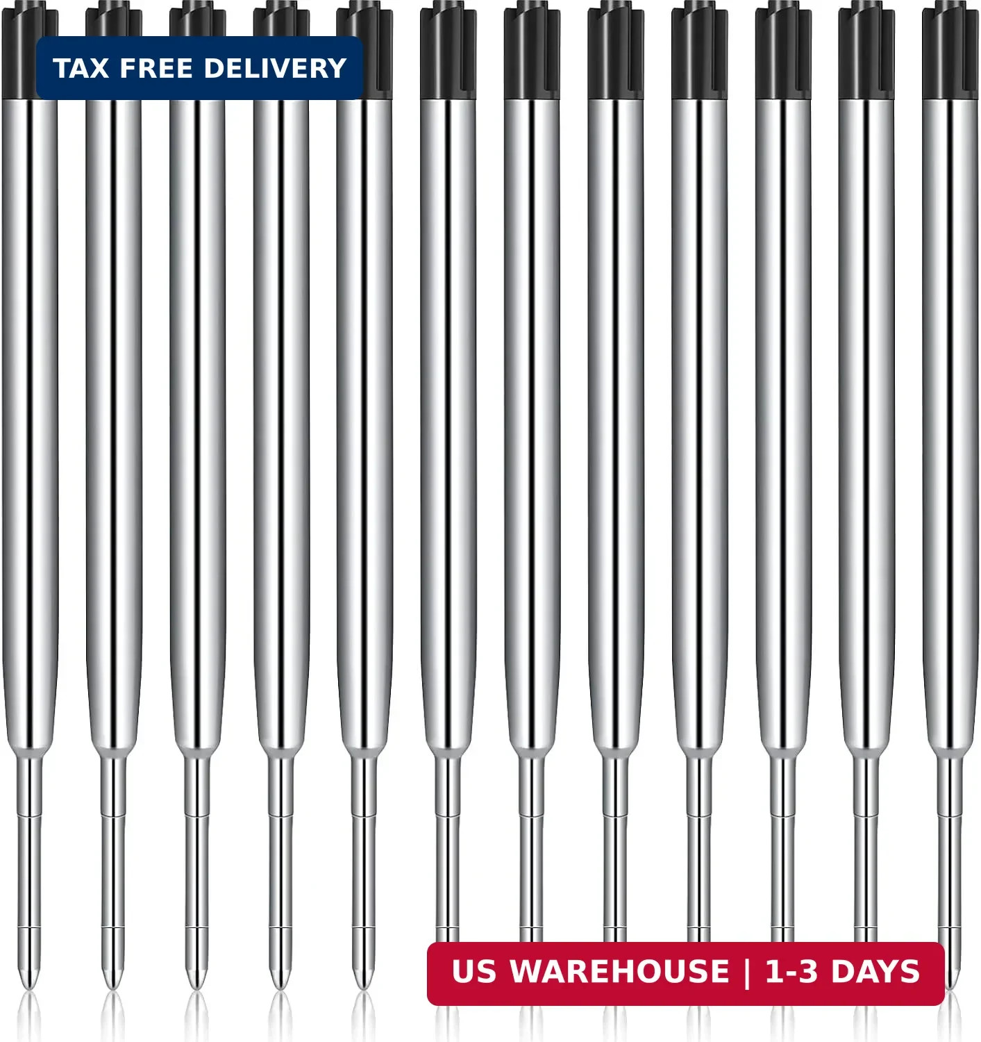 Outus 12 Pieces Pen Refills Black Ink 1.0mm Smooth Writing Refill, Black Outus 12 Pieces Pen Refills Black Ink 1.0mm Smooth Writing Refill, Black