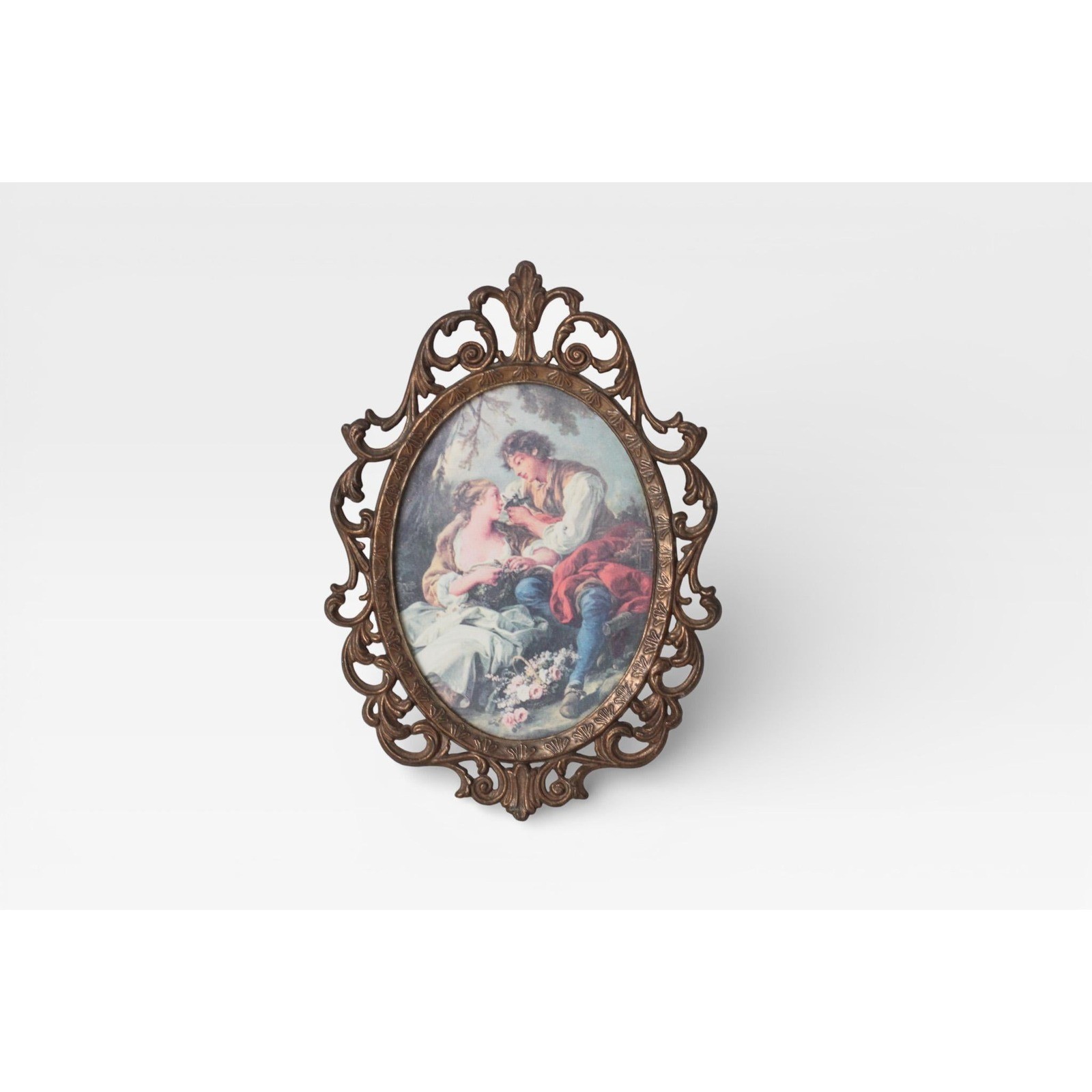 Vintage Italian Ornate Brass Frame | Mid-Century Rococo Revival Decor