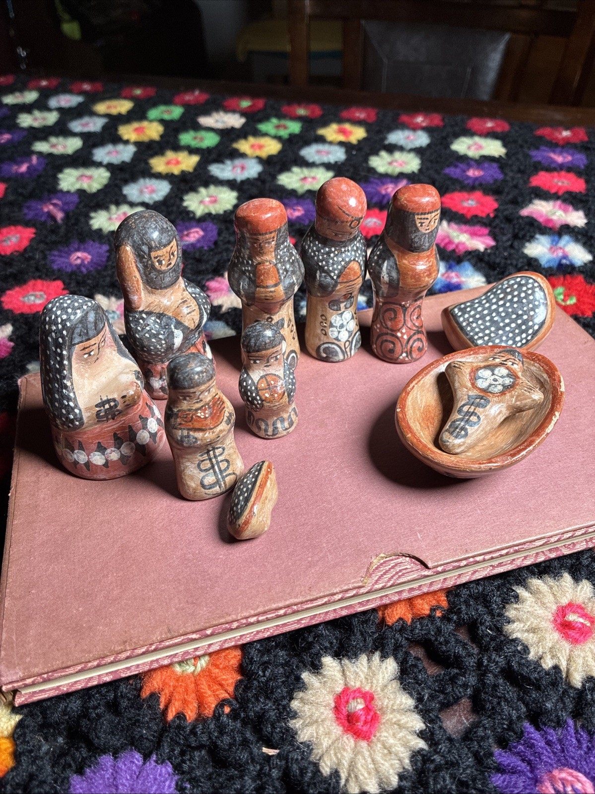 Mexican Tonala Pottery Folk Art Nativity Set JL Mex 11 pieces Mexican Tonala Pottery Folk Art Nativity Set JL Mex 11 pieces