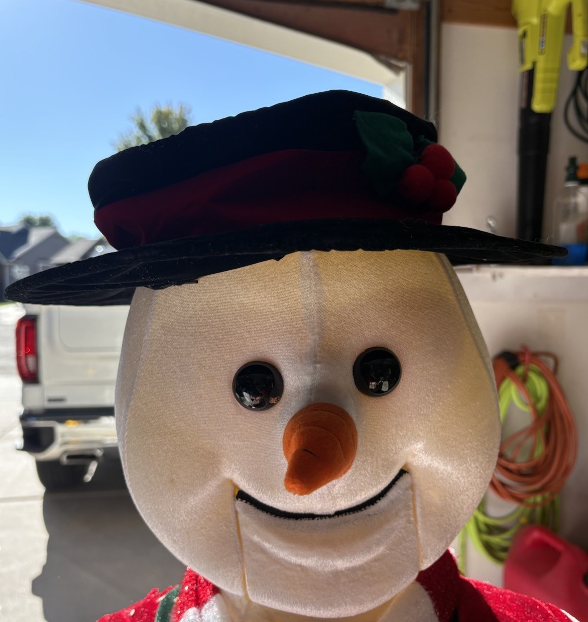 GEMMY HOLIDAY No BODY Animated Snowman Head Karaoke Mic Cords New