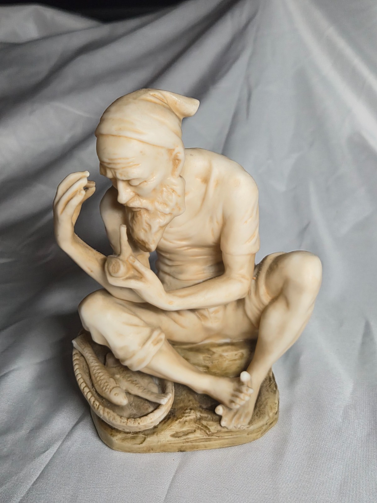 Vintage Norcrest Japan F436 Fisherman Smoking Pipe Porcelain Figurine