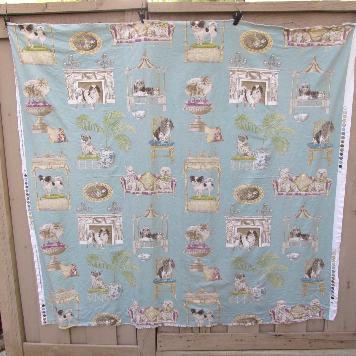 P Kaufmann Fabric Best in Show Dogs Puddle Blue 53\
