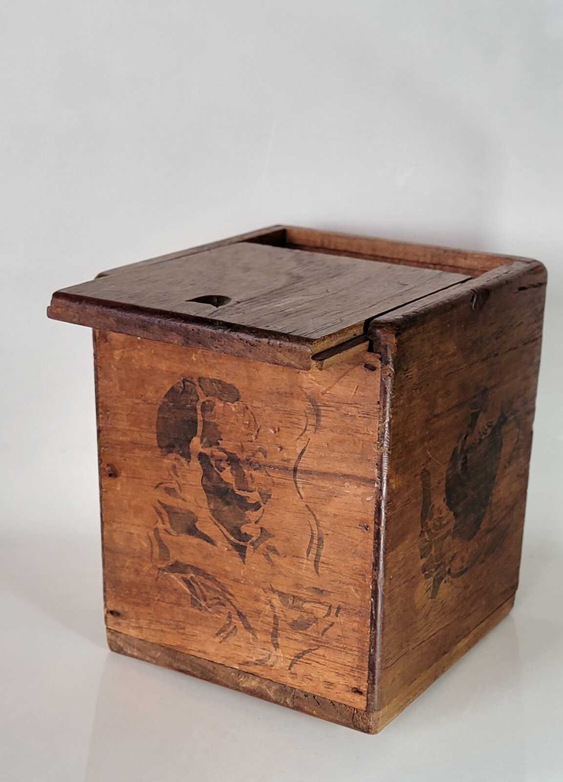Antique Le Bon The Tukvar Darjeeling Advertising Tea Caddy Lidded Mahogany Box