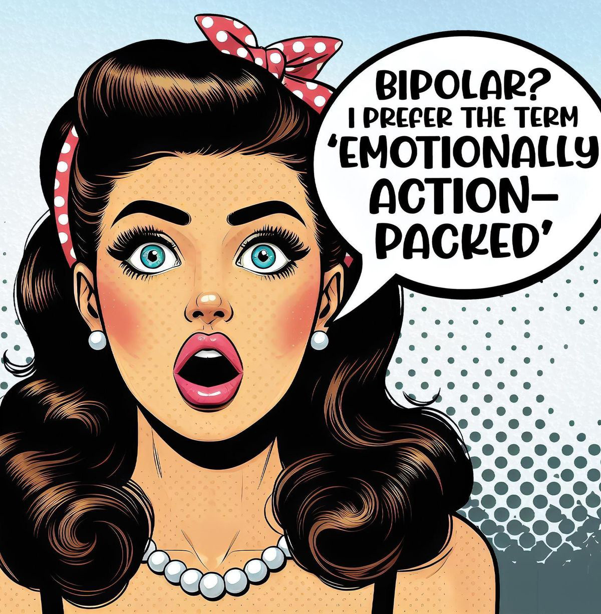Retro Lady bipolar fun cute funny High Quality Metal Fridge Magnet 4x4 1267