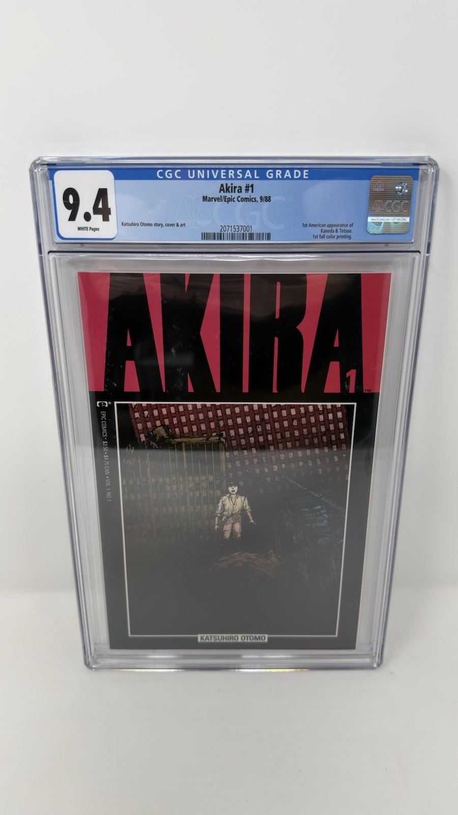 Akira #1 Epic Comics 1988 First Print Katsuhiro Otomo CGC 9.4 First Appearance Akira #1 Epic Comics 1988 First Print Katsuhiro Otomo CGC 9.4 First Appearance