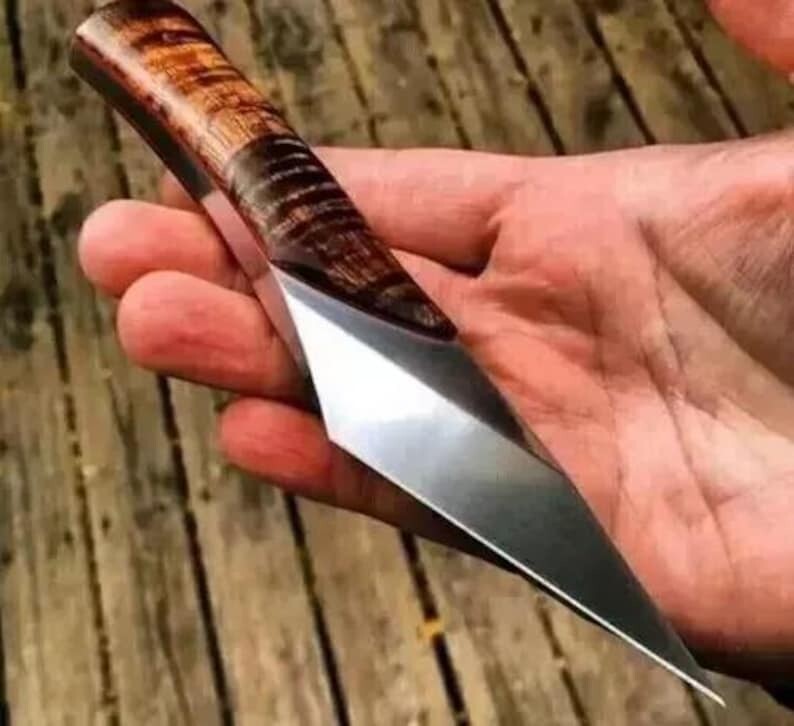 7 Inches Handmade D2 Steel Blade Knife With Wood Handle & Sheath 7 Inches Handmade D2 Steel Blade Knife With Wood Handle & Sheath
