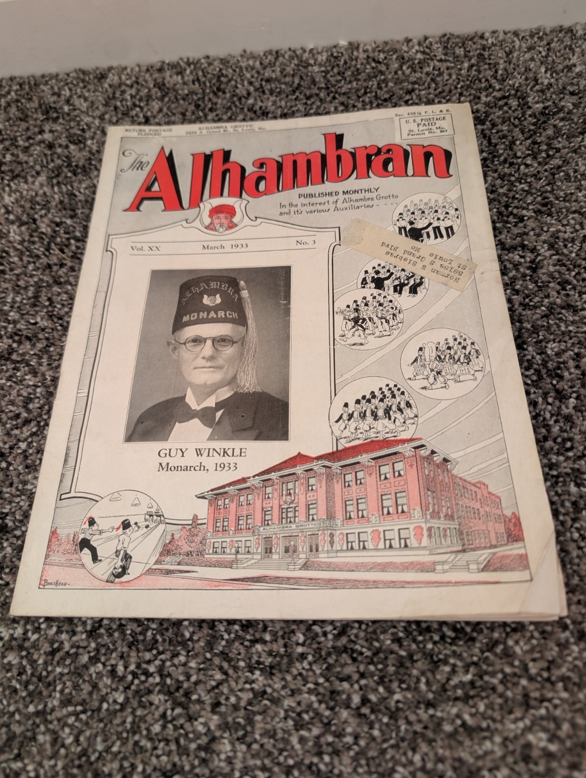 VTG 1933 St. Louis, MO Alhambra Grotto  Masonic Freemason Magazine *RARE*