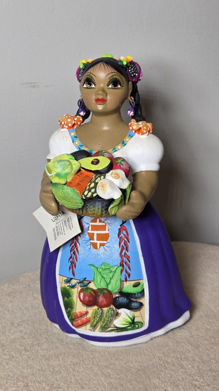 Premium Lupita Navarro Ceramic Figurine Doll Mexican Folk Art. Eye Catching Premium Lupita Navarro Ceramic Figurine Doll Mexican Folk Art. Eye Catching
