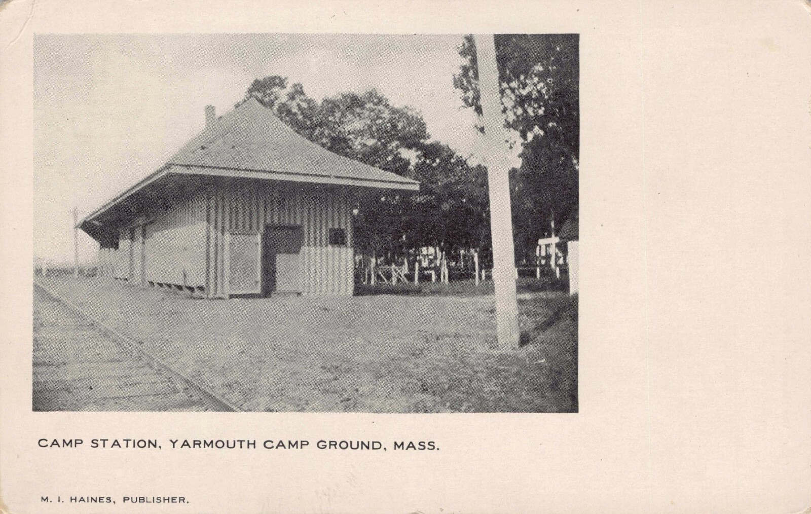 VTG Postcard Camp RR Train Railroad Station Yarmouth Camp Ground MA Photo VTG Postcard Camp RR Train Railroad Station Yarmouth Camp Ground MA Photo