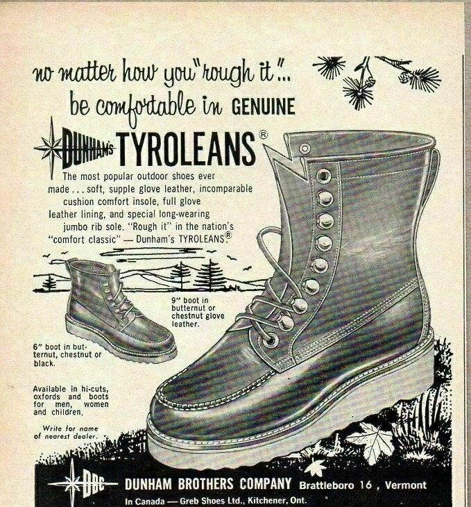 1958 Print Ad Dunham Tyroleans Hunting Boots Brattleboro,VT