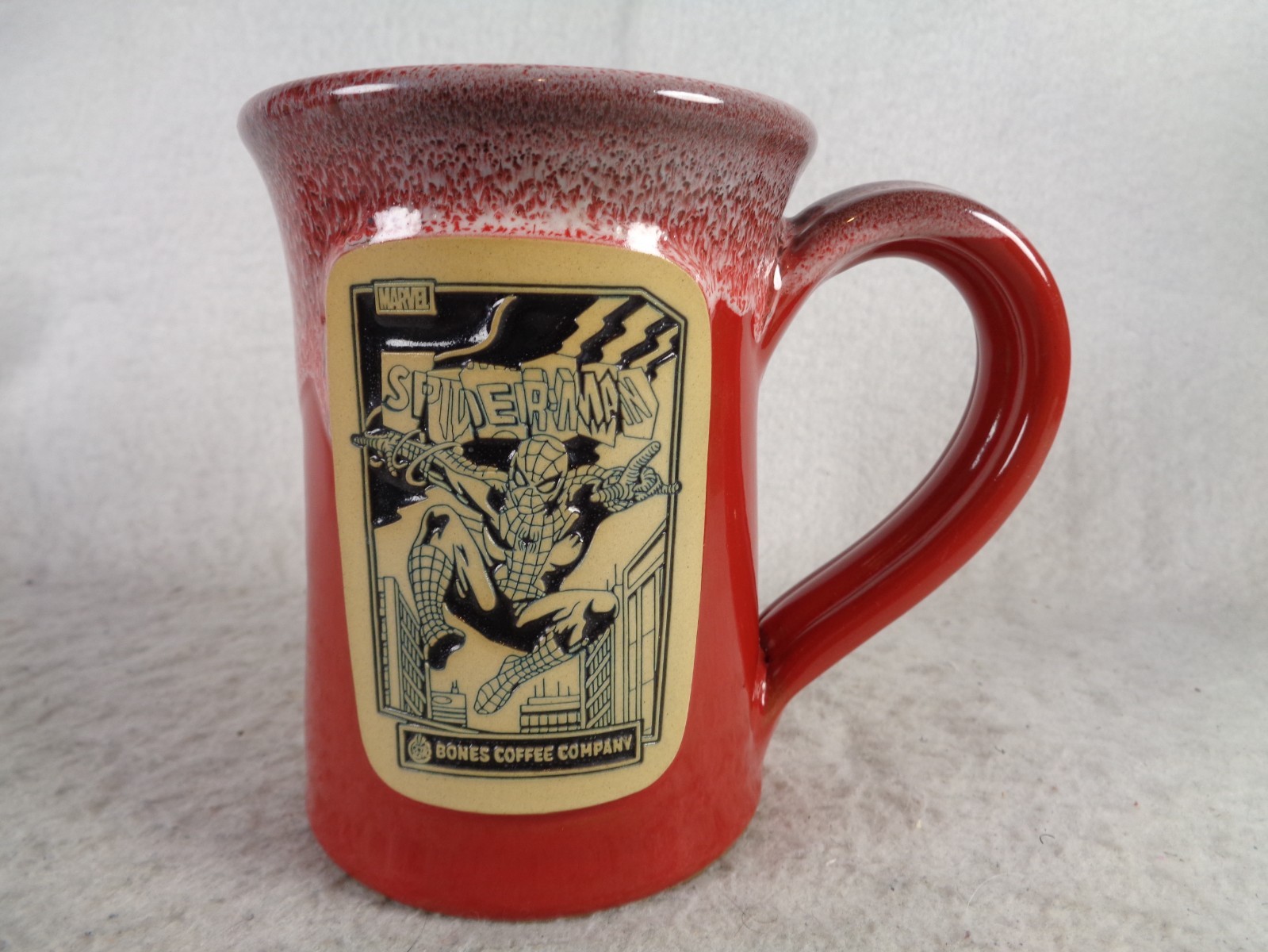 Bones Coffee Company Deneen Spiderman Mug Red Glaze Marvel Web-Slinger 2023