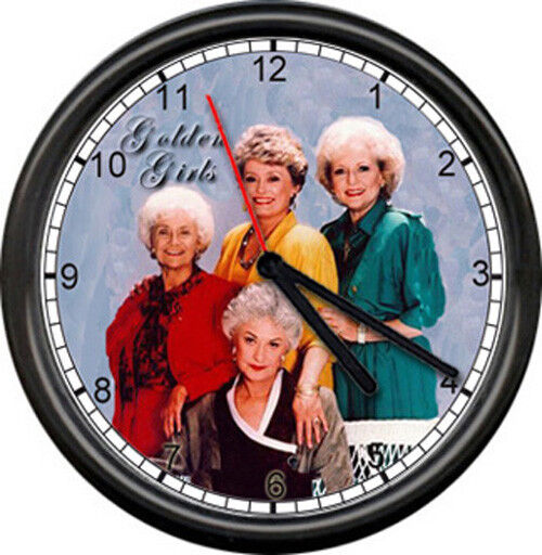 Golden Girls Betty White Bea Arthur TV Show Television Retro Sign Wall Clock