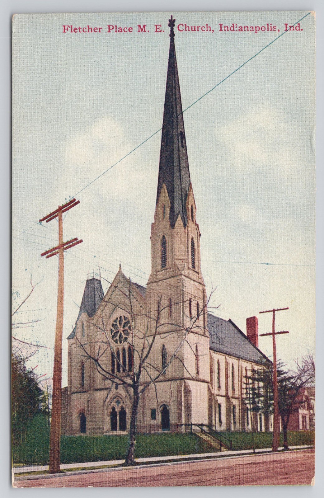 Fletcher Place ME Methodist Episcopal Church Indianapolis IN Indiana Postcard